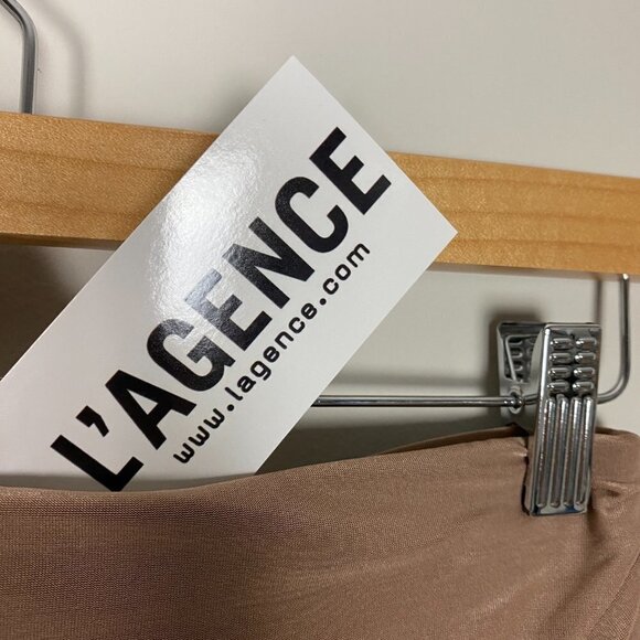 L'Agence Reagan Drape Front Pencil Skirt Womens Small S Beige Tan - Picture 4 of 6